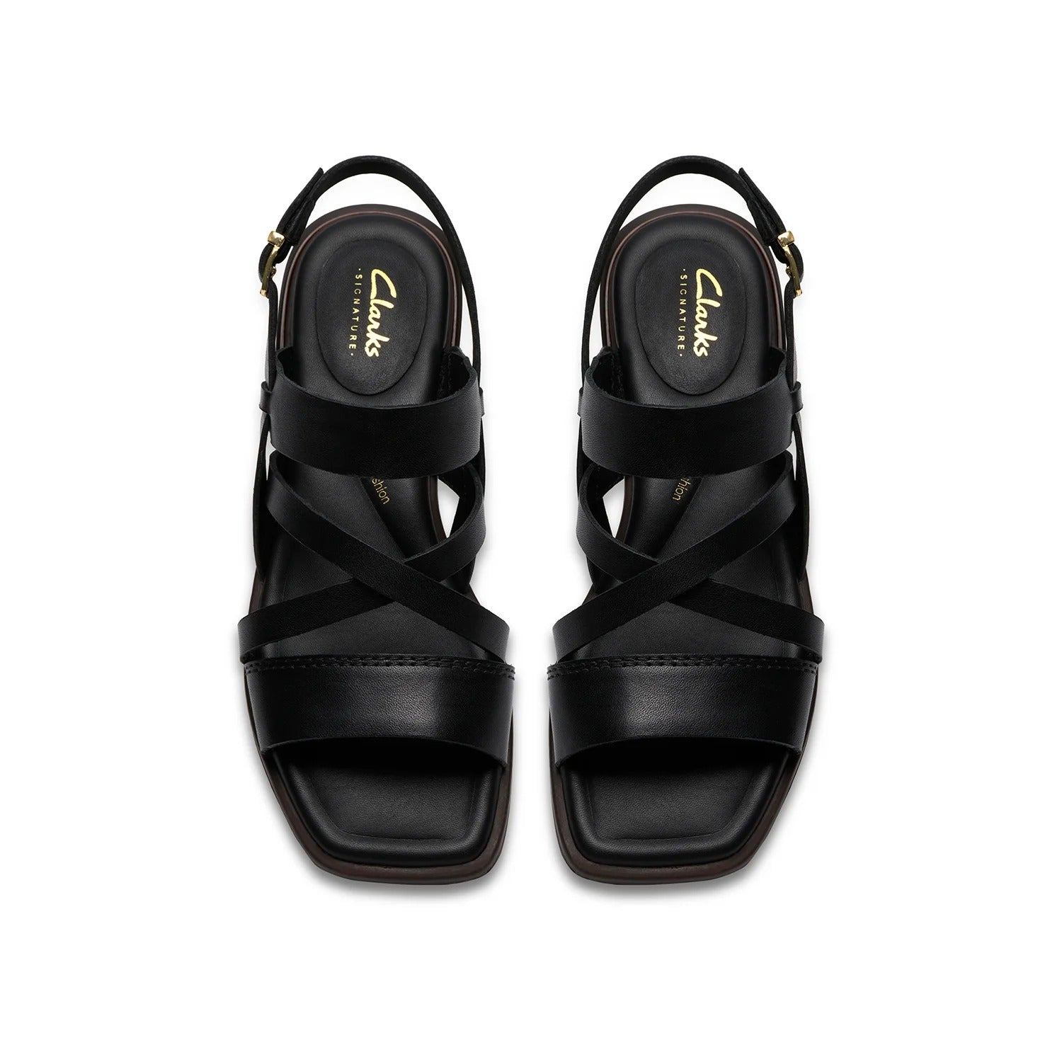 Womens Ariany Leather Strap Sandal Black
