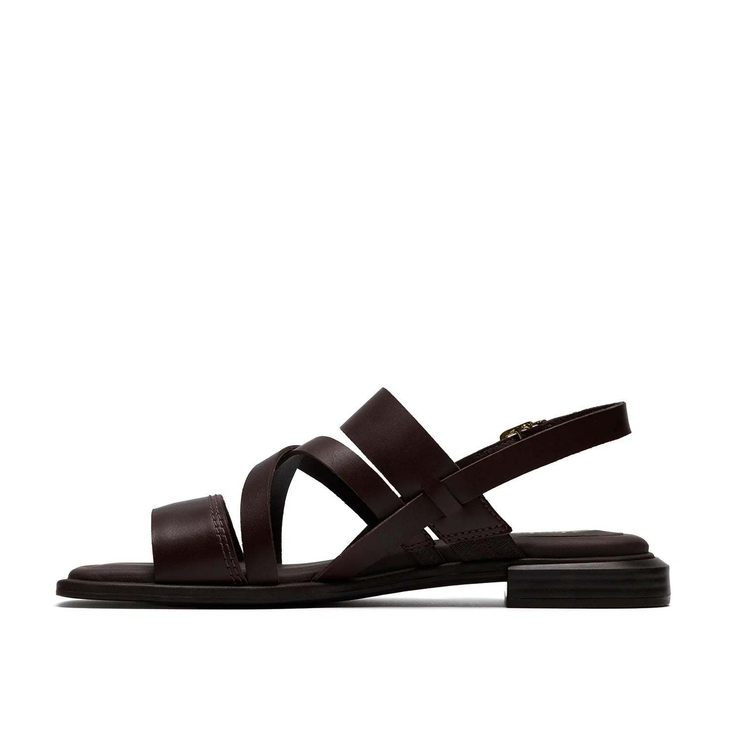 Womens Ariany Leather Strap Sandal Brown