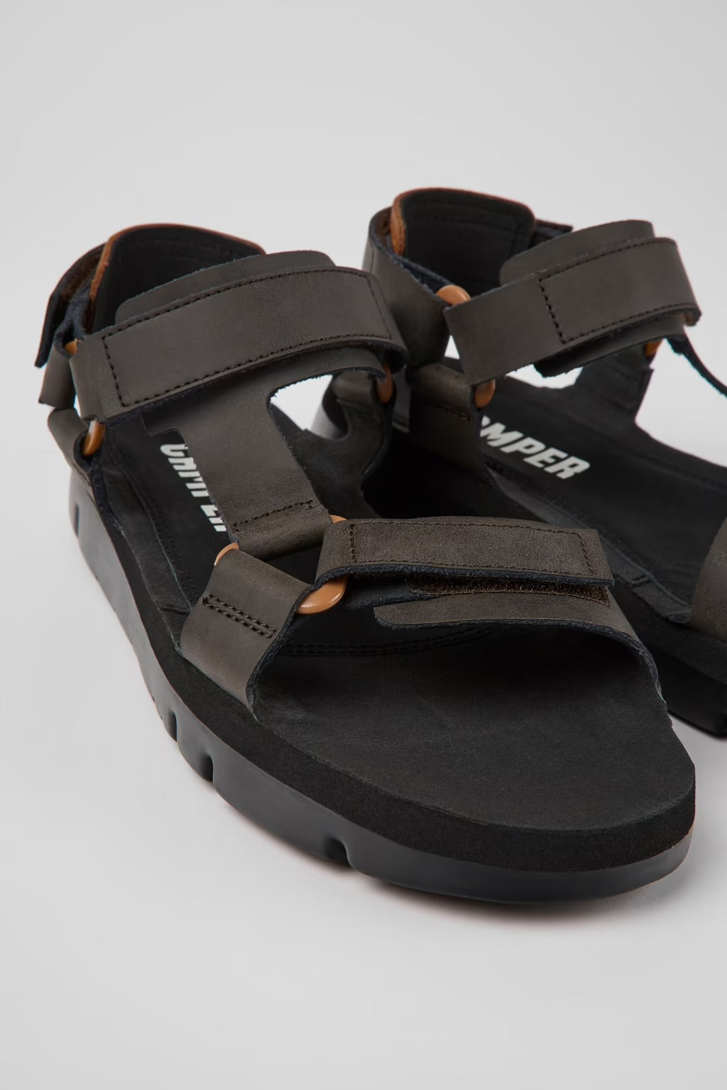 Camper Oruga Brown Leather Sandals Men