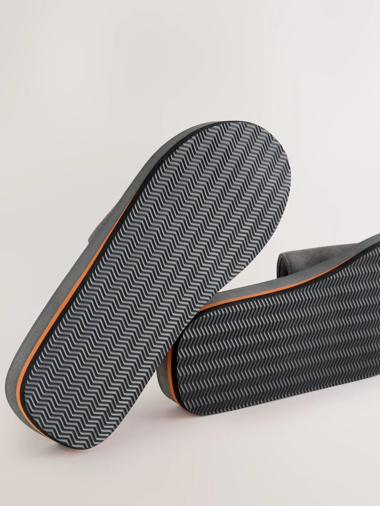 Khaki Comfort Slip-On Flex Sliders - Imported Lightweight Footwear
