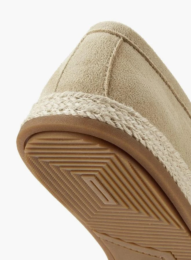 Peppermint Espadrille Textured Loafers Beige