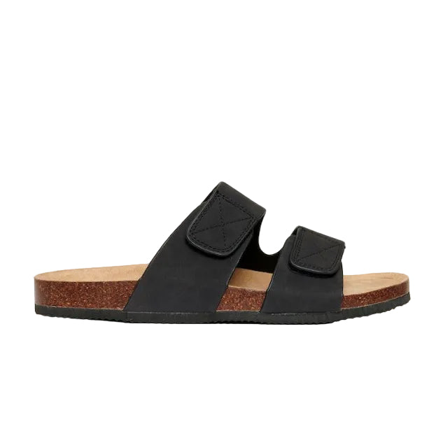 ThreadBare Two Strap Faux Suede Sandal BLK