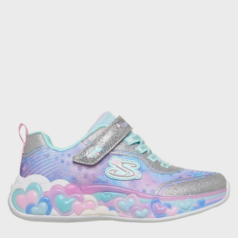 Skechers ETERNAL Heart Lights Velcro Closure Sneakers Multi
