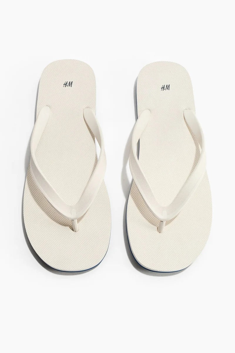 H&M Rubber Flip Flops White