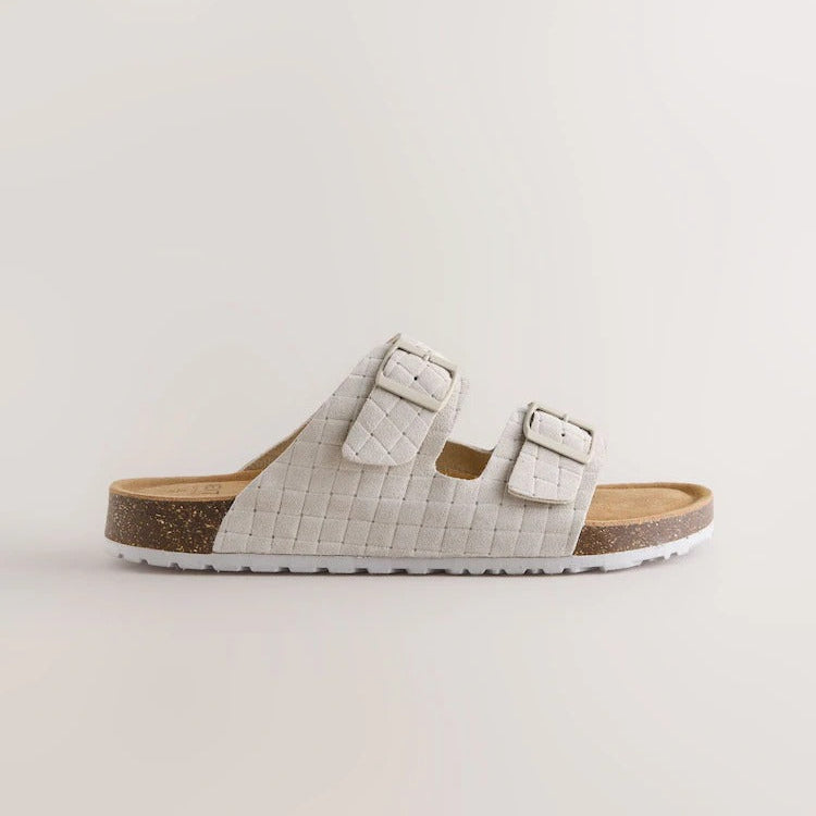 NEXT Weave Embossed Suede Two Buckle Sandals
