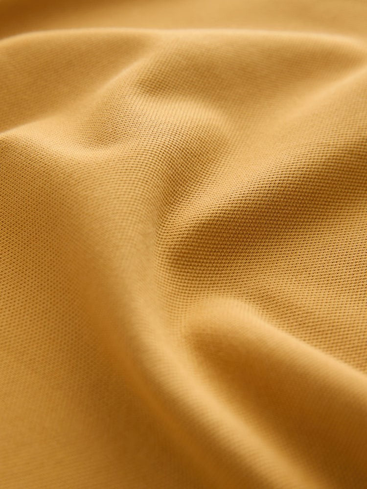 NEXT Yellow Mustard Regular Fit Embroidered Pique Polo Shirt