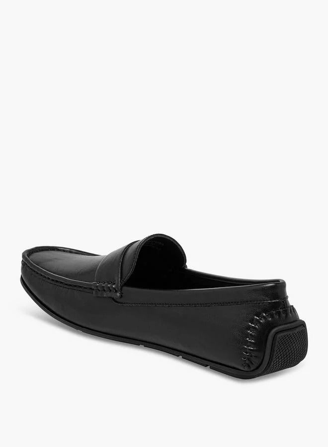 Duchini Men Metal Accent Loafers Black