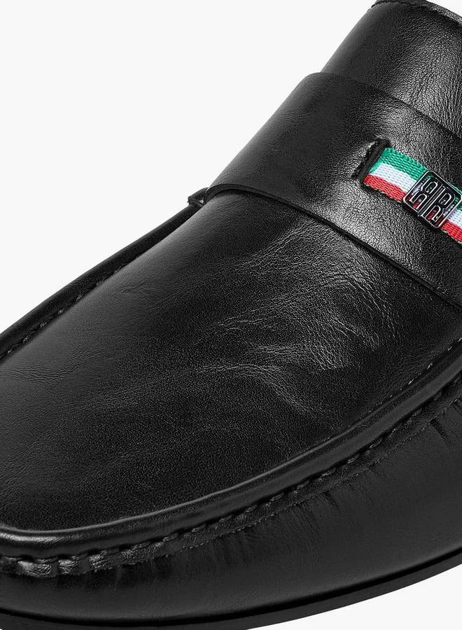 Duchini Men Metal Accent Loafers Black