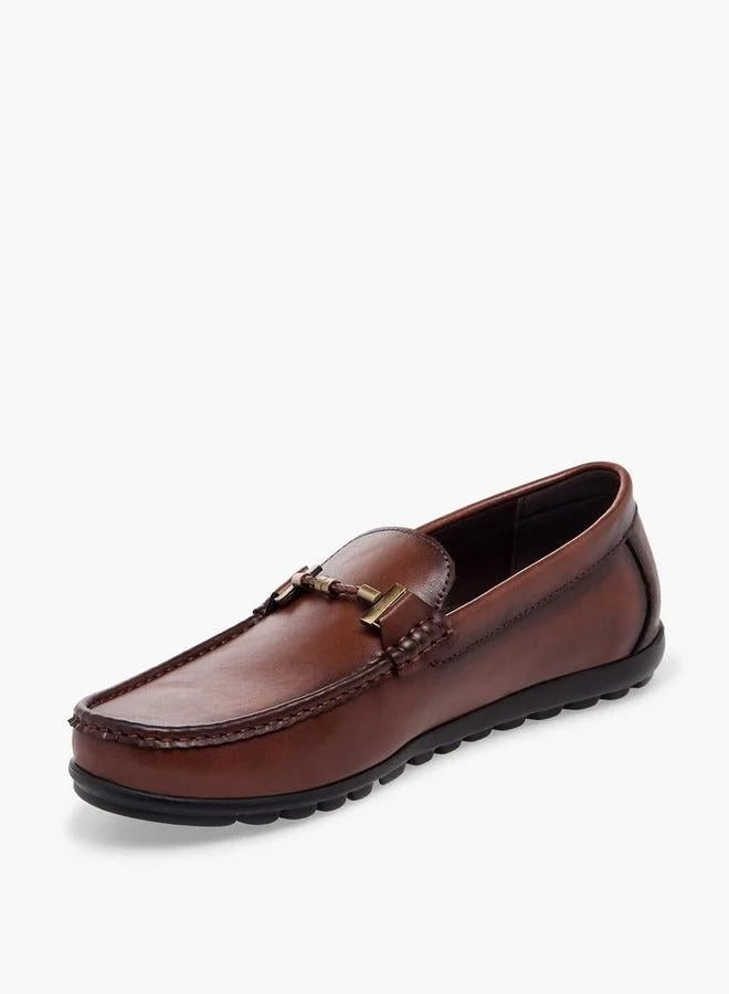Duchini Men Metal Accent Loafers Brown