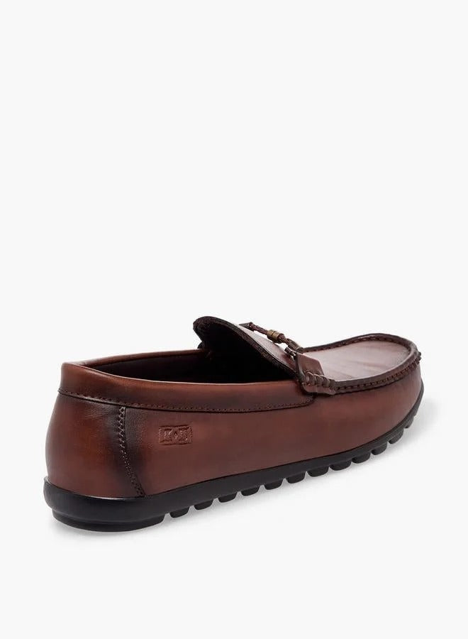 Duchini Men Metal Accent Loafers Brown