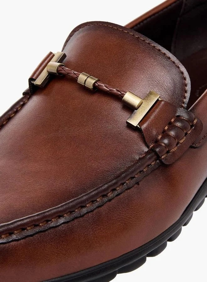 Duchini Men Metal Accent Loafers Brown
