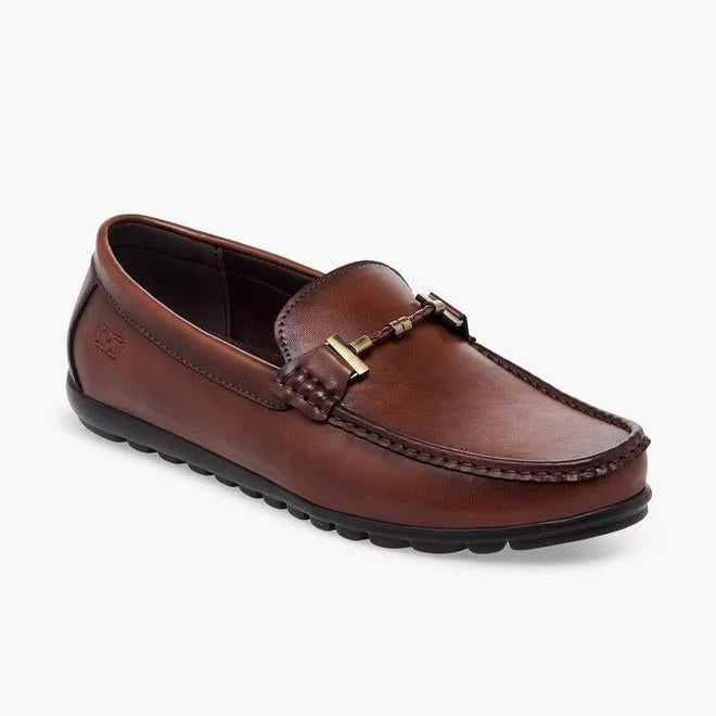 Duchini Men Metal Accent Loafers Brown