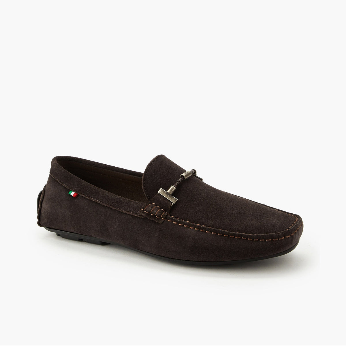 Renzo Ruganni Men Slip-On Leather Loafers Choco Brown
