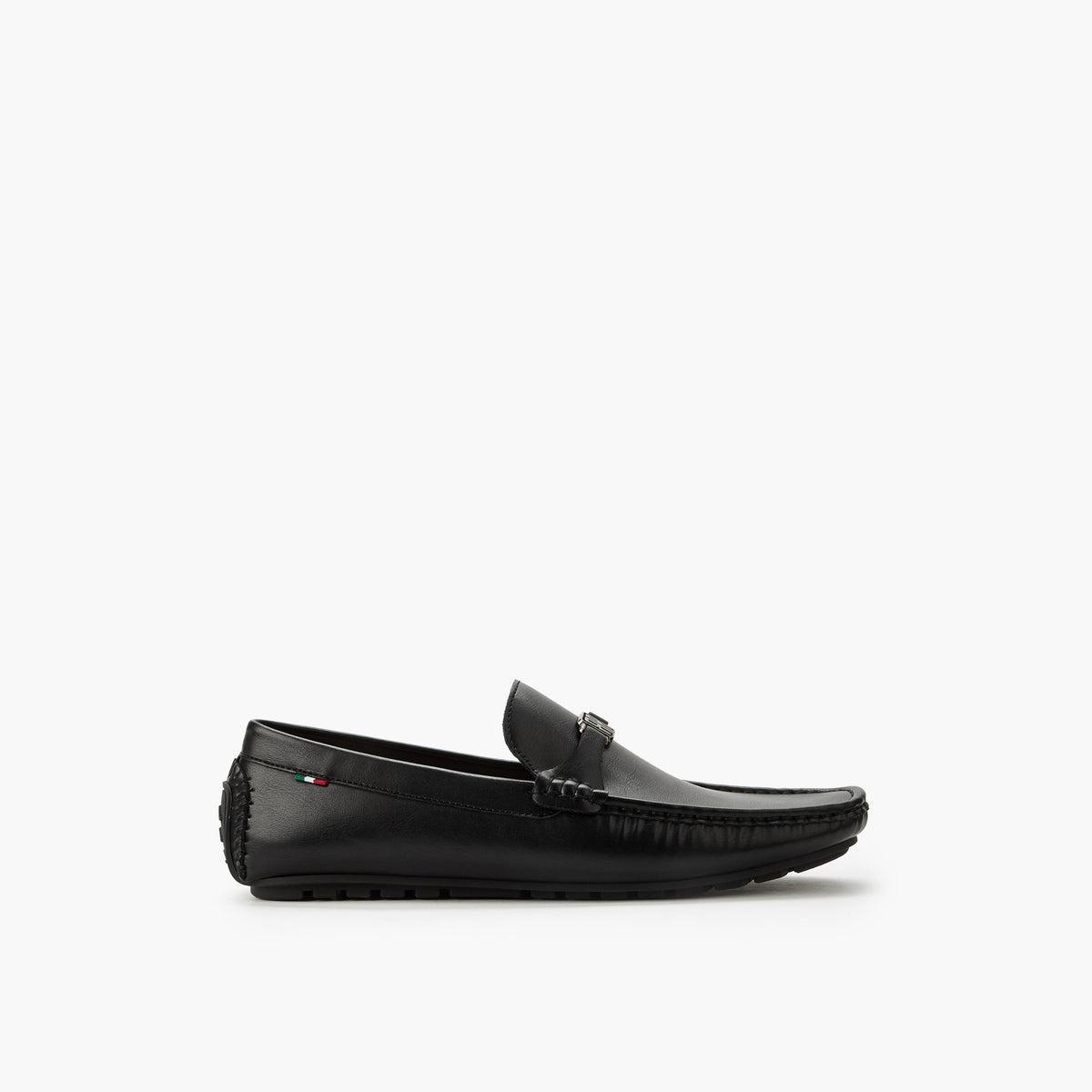 Renzo Ruganni Men Metallic Accent Slip-Ons Black