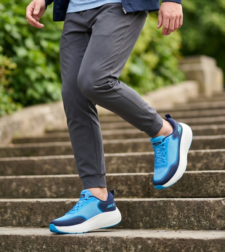 Skechers GO RUN Max Lace-Up Shoes, Ultra GO Cushioning, Blue