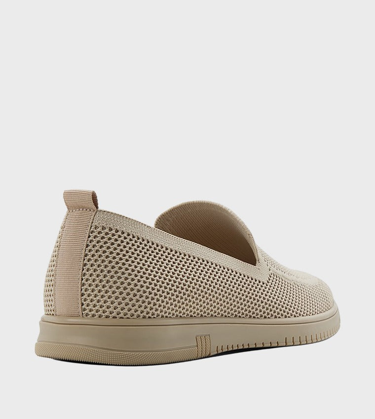 Aldo LUXTON Textured Round Toe Casual Slip-Ons Beige