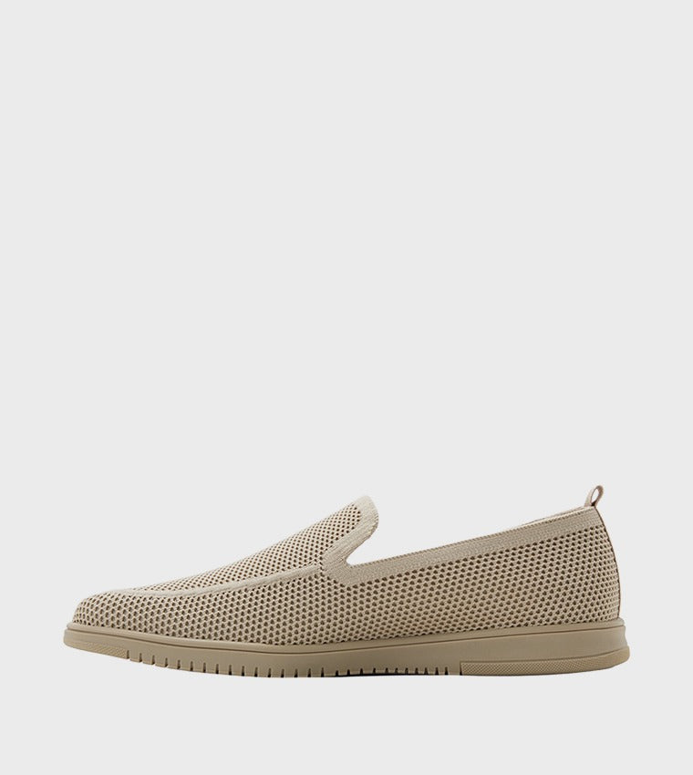 Aldo LUXTON Textured Round Toe Casual Slip-Ons Beige