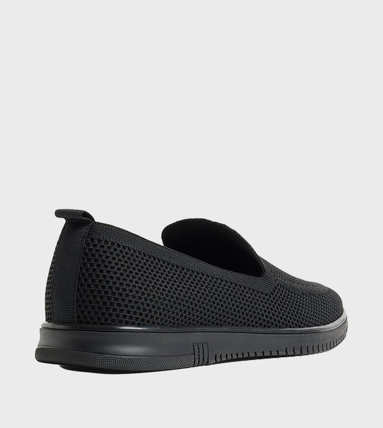 Aldo LUXTON Textured Round Toe Casual Slip-Ons Black