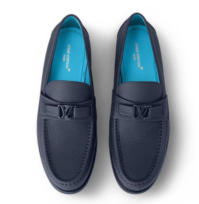 L.V Grain Leather Majore Loafer Blue