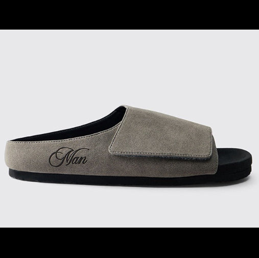 BoohooMan Suede Slide Men Beige
