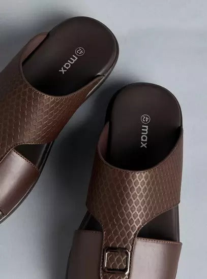 Max Textured Slip-On Sandals Brown