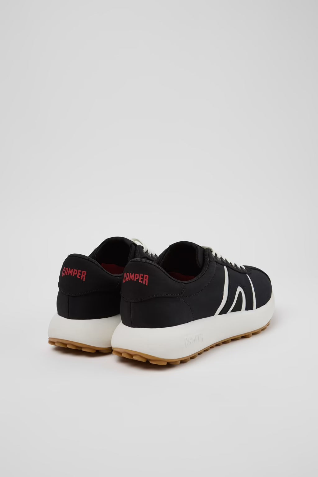 Camper Pelotas Athens Black and White Textile Sneakers for Men.