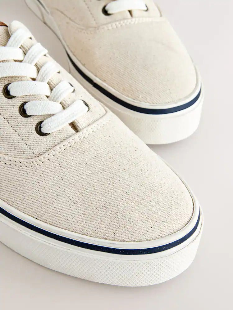 NEXT Canvas CVO Trainers Cream