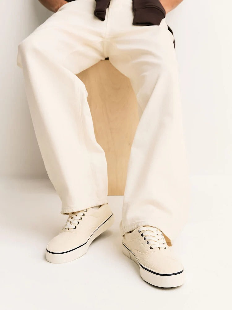 NEXT Canvas CVO Trainers Cream