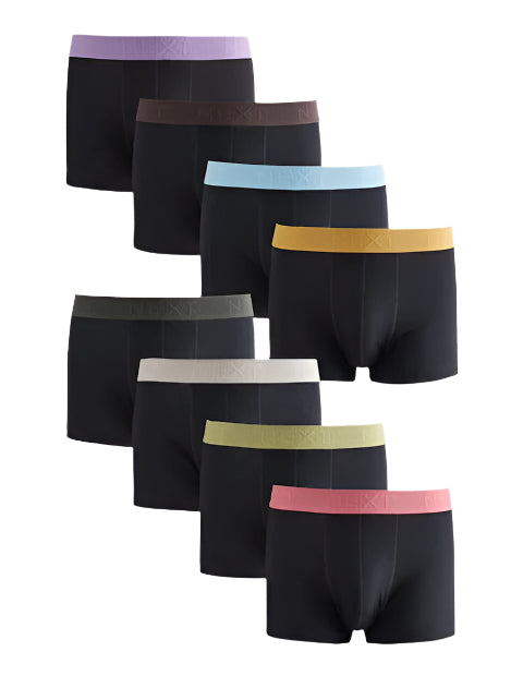 Multi color Textured Waistband Hipsters Boxers 8 Pack