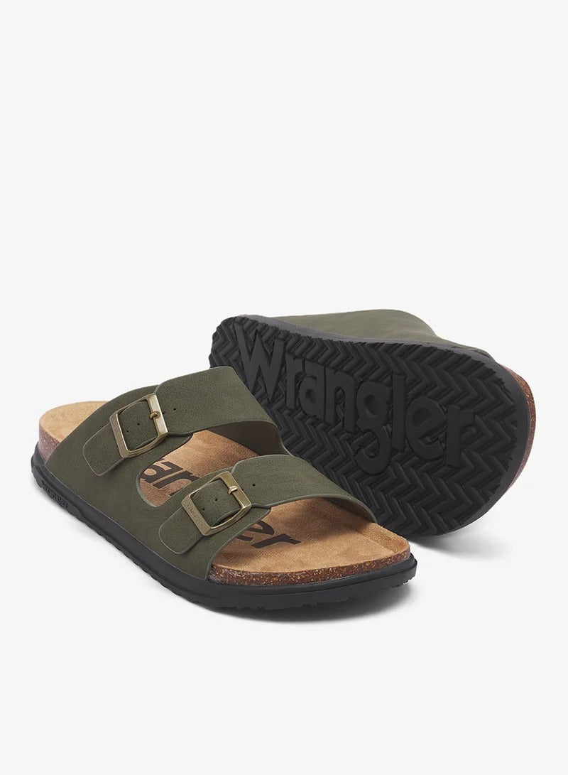 Wrangler Belville Flat Sandals Dark Olive