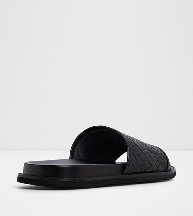 Aldo FONTI Basket Weave Strap Slides Black alt 1