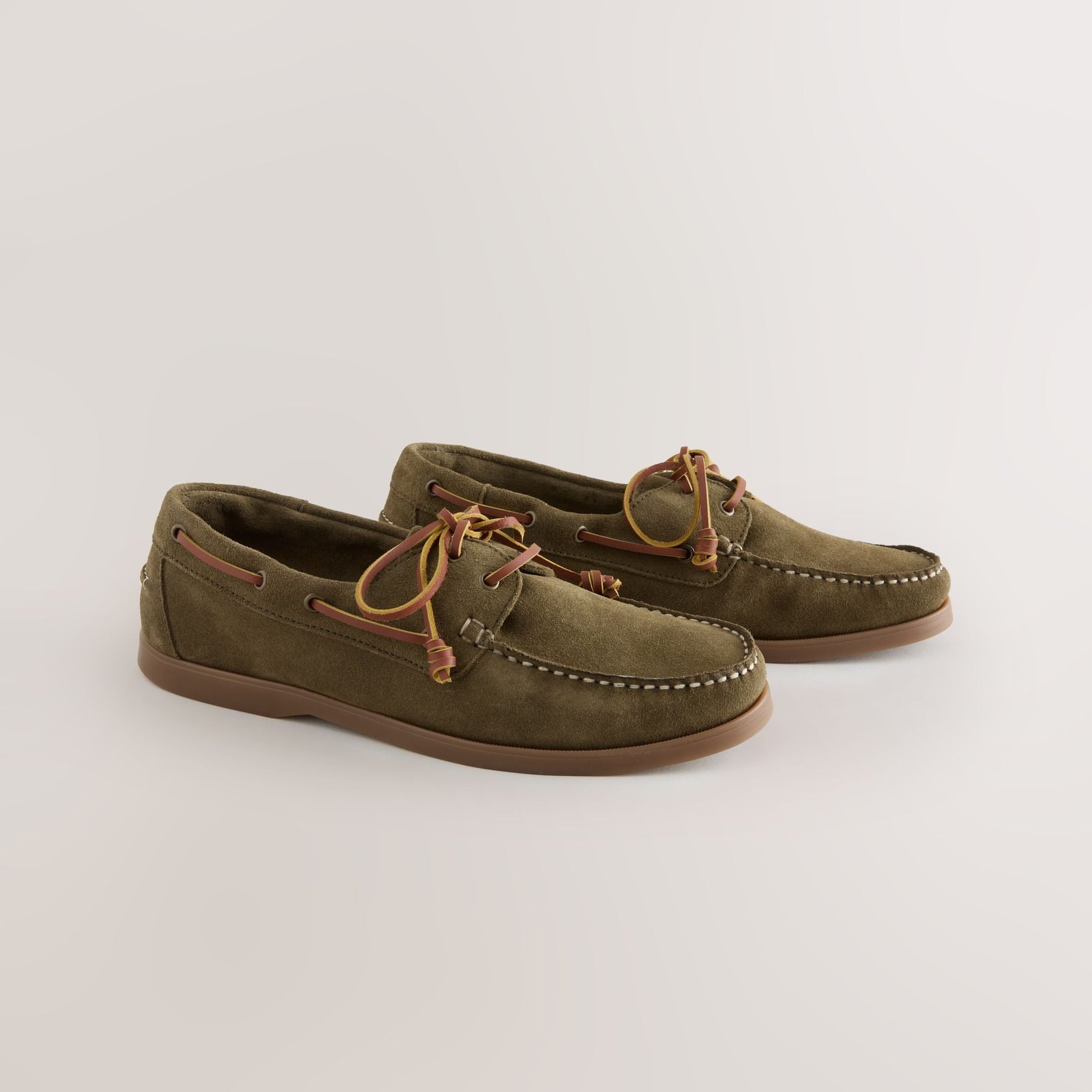 Next Signature Leather Boat Shoes Green