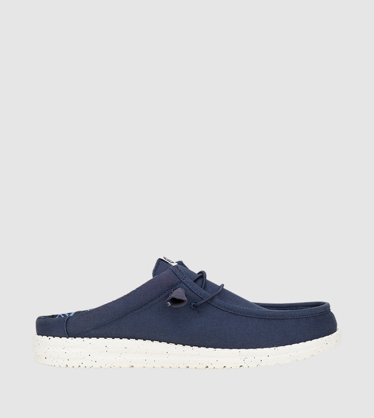 HEY DUDE WALLY Stretch Canvas Mule Shoes Blue