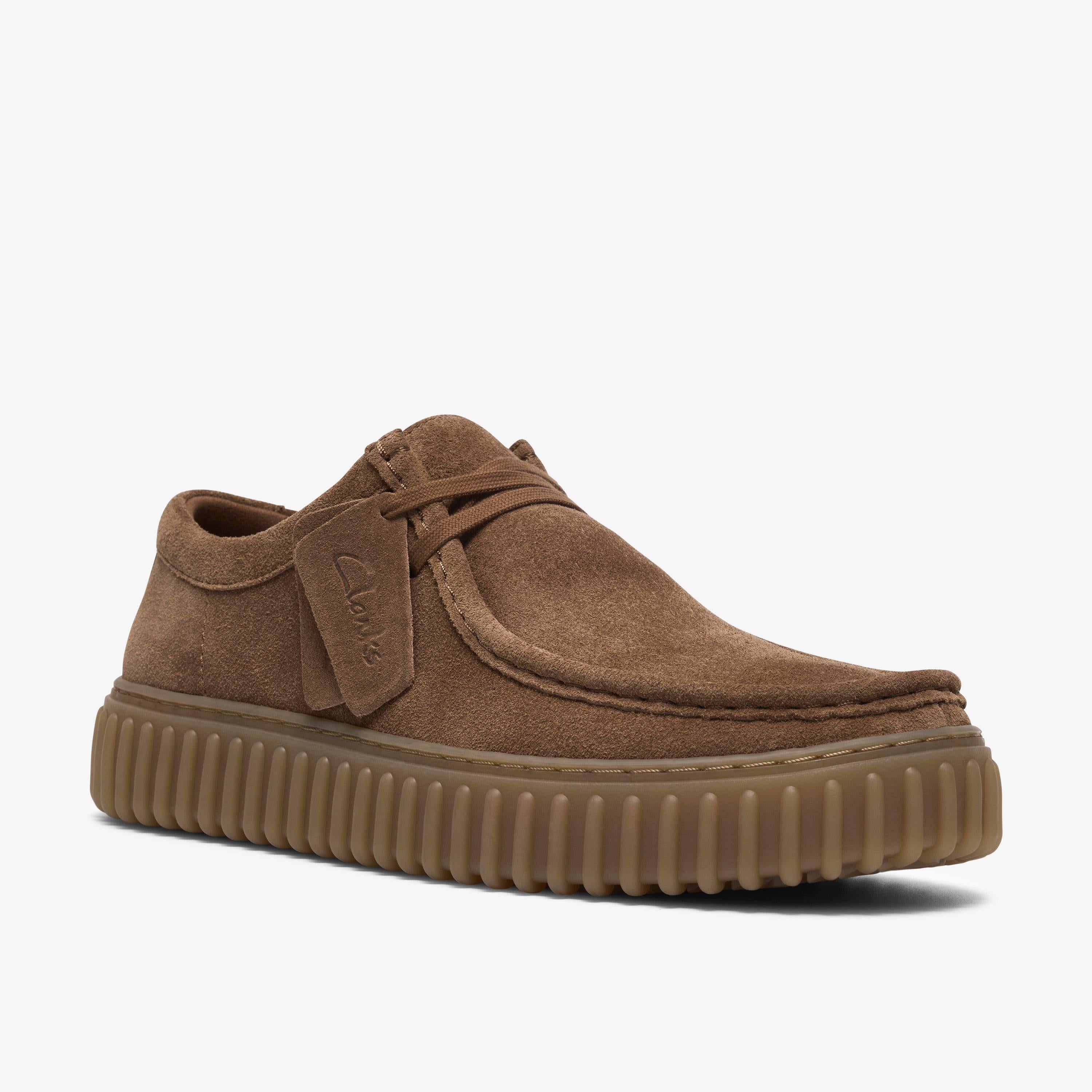 Clarks Torhill Lo Cola Suede Lace Up Casual Shoes