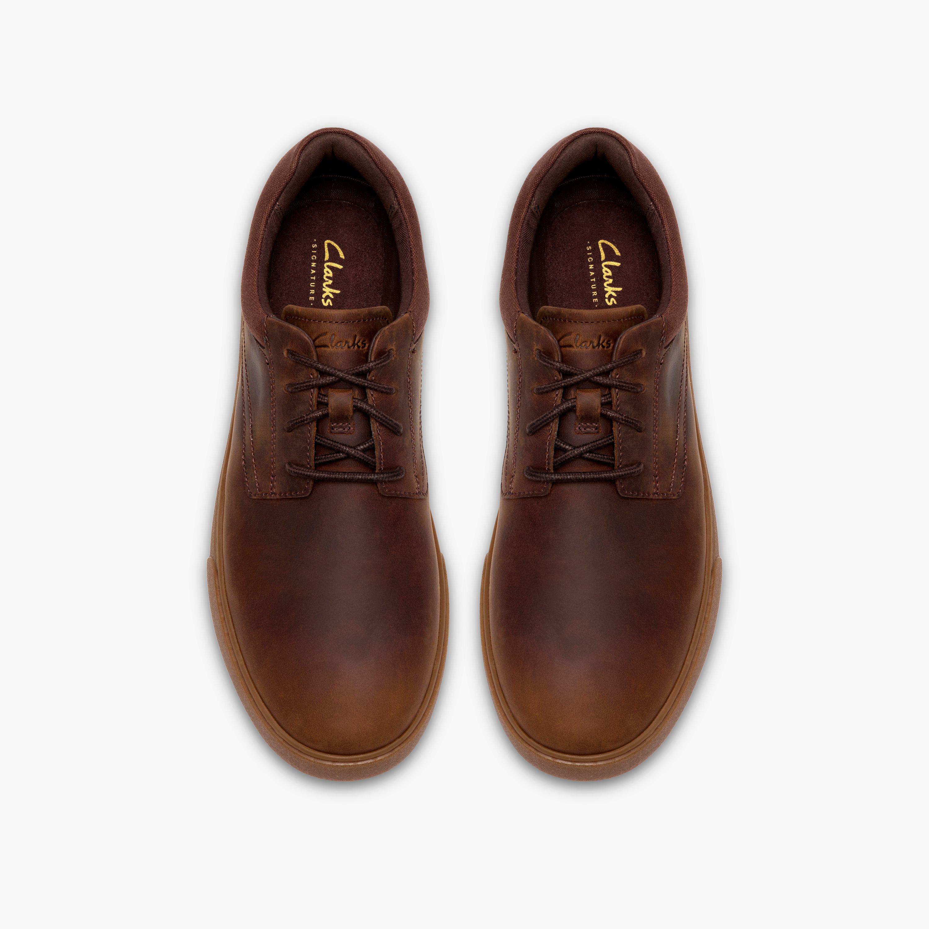 Clarks Lydford Lo Khaki Leather Lace Up Casual Shoes