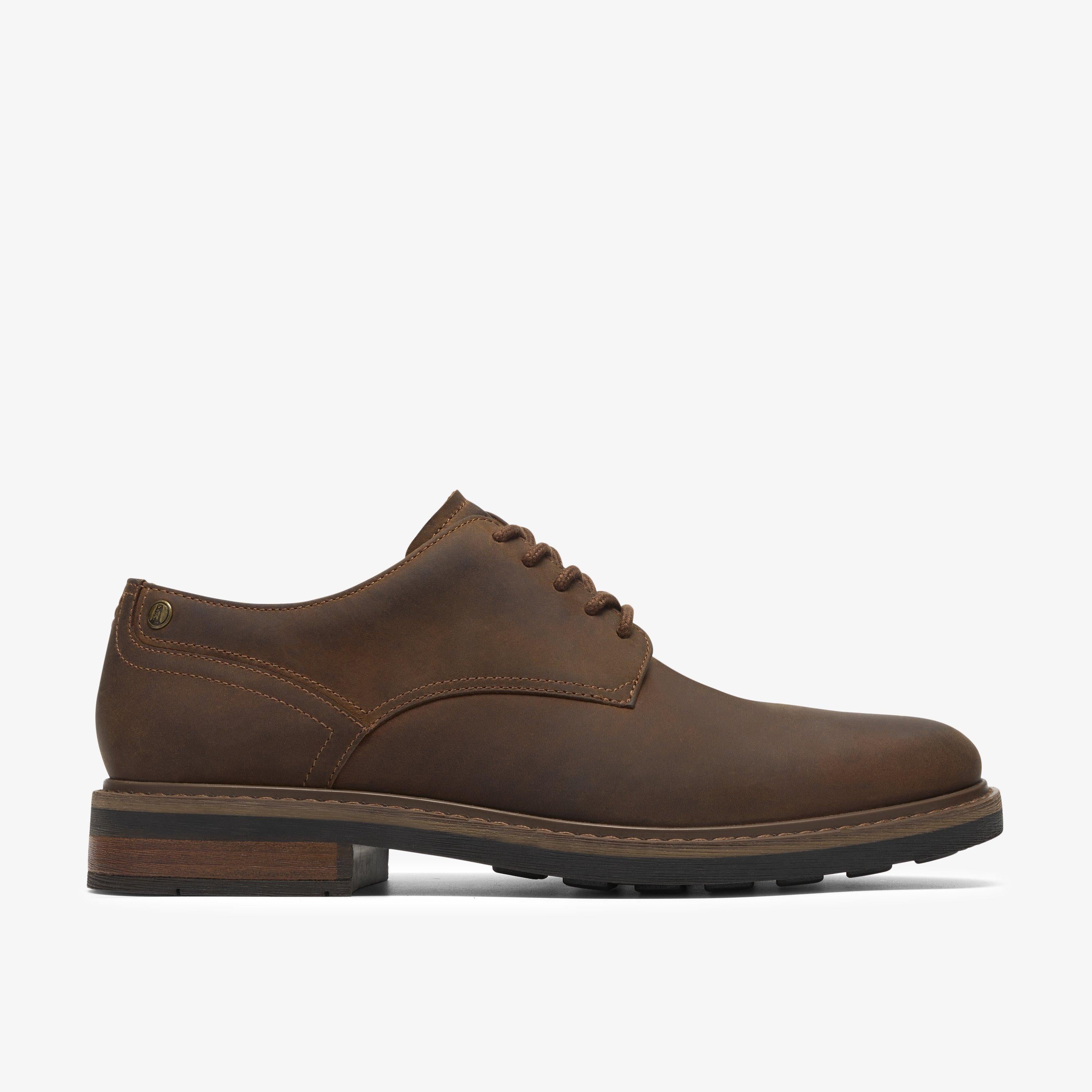 Clarks Newford Lace Beeswax Leather Derby Shoes
