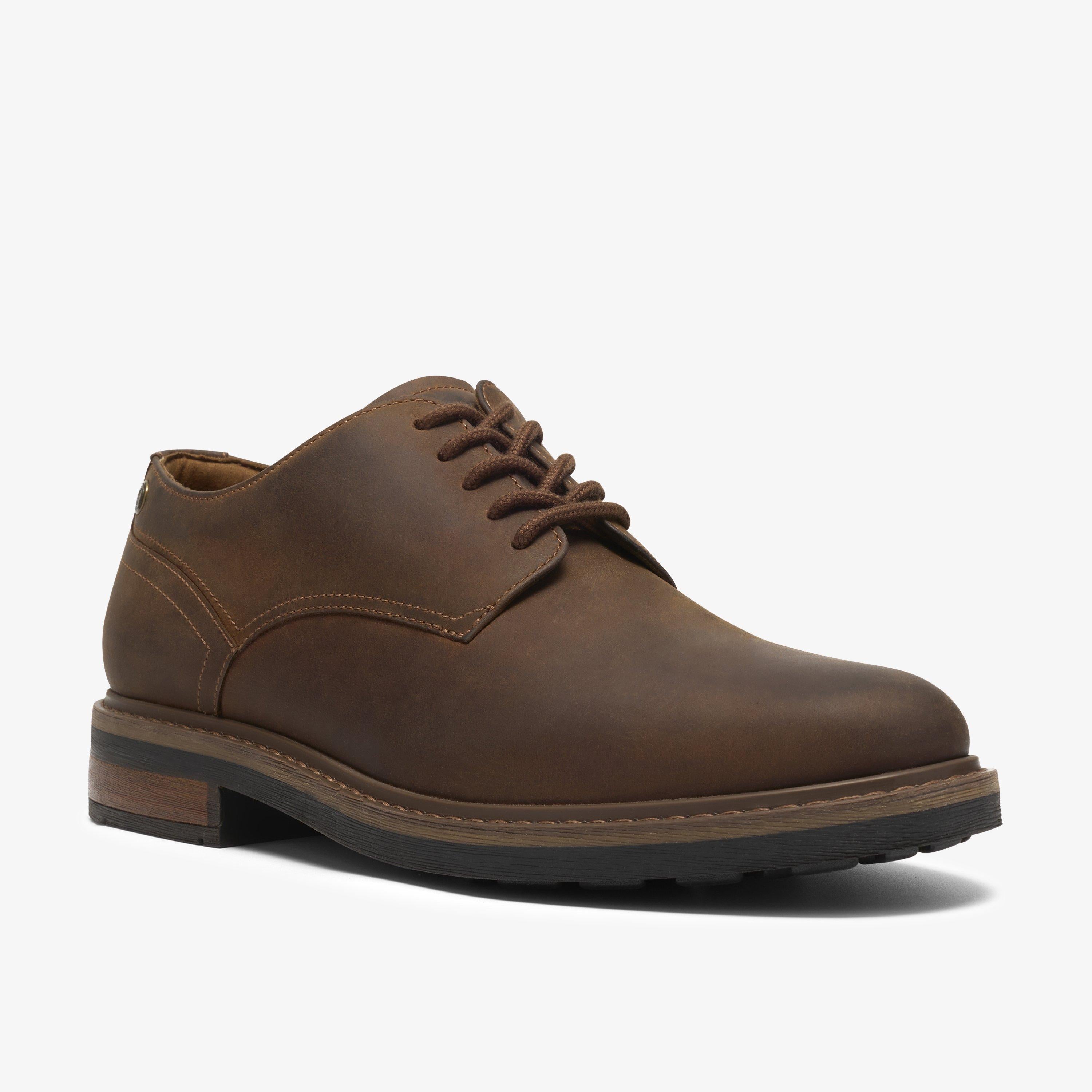 Clarks Newford Lace Beeswax Leather Derby Shoes