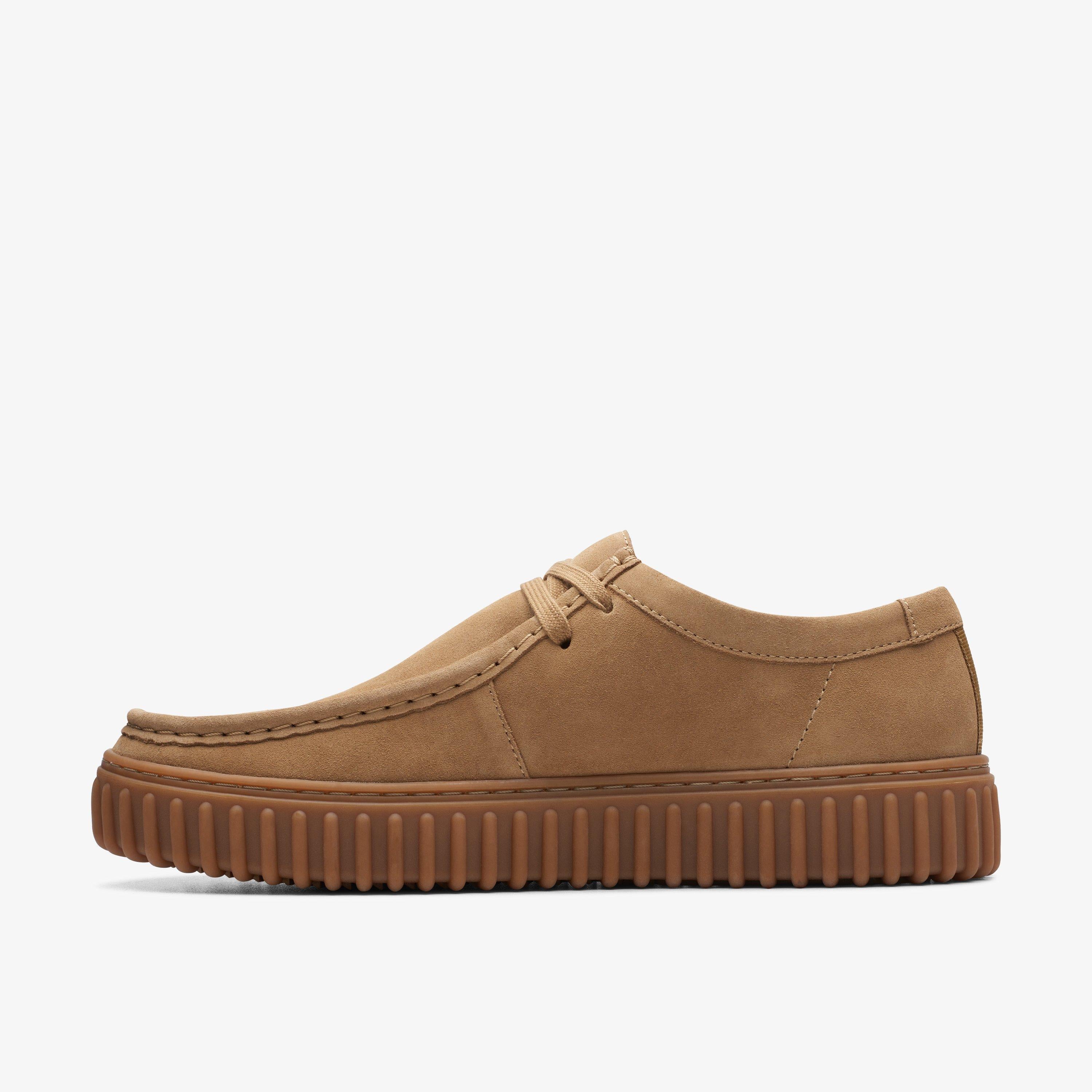 Clarks Torhill Lo Dark Sand Suede Lace Up Casual Shoes