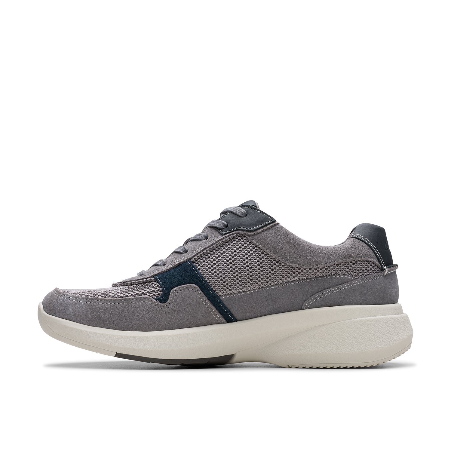 Clarks Lehman Race Suede Trainers Dark Grey