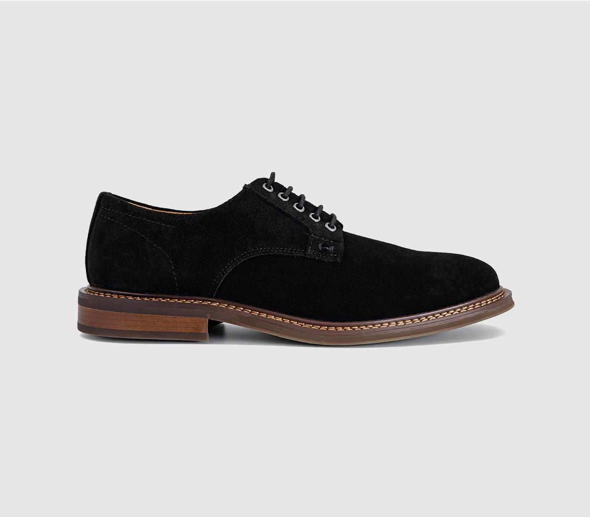 OFFICE Caledonian Men's Eyelet Derby Shoes Black Suede