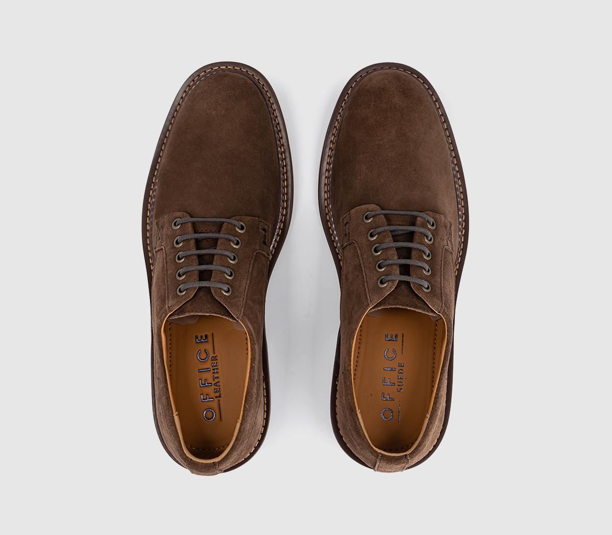 OFFICE Caledonian Men's Eyelet Derby Shoes Brown Suede