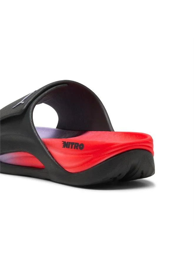 Puma Unisex Casual NITROcat Slide Sandals Moody Gray Light Lavender Ultra Red