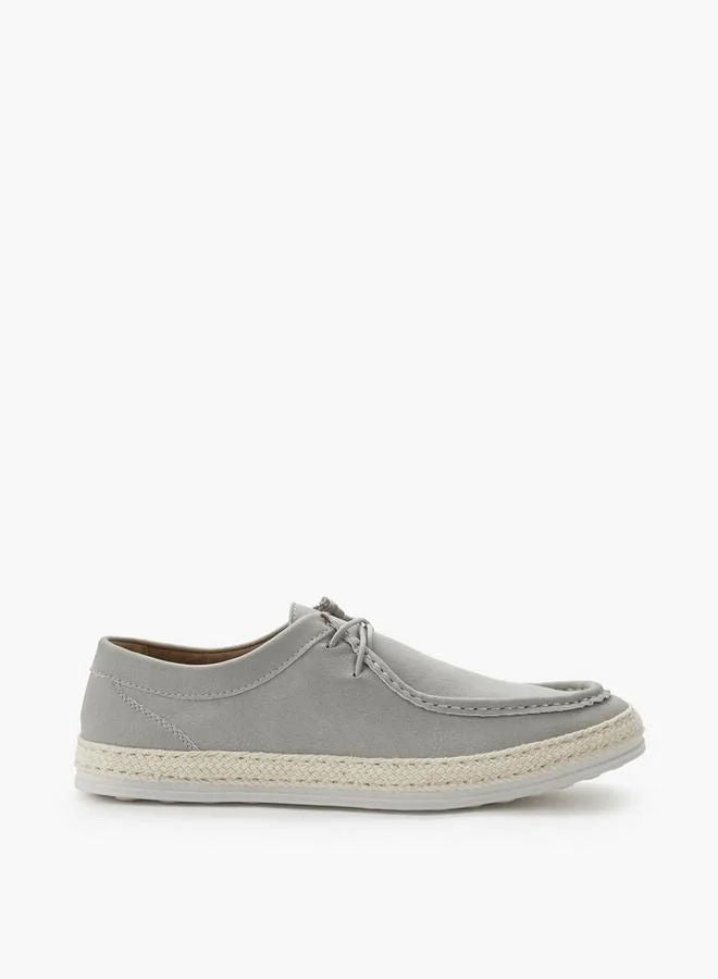 Peppermint Grey Men Lace-Up Espadrilles