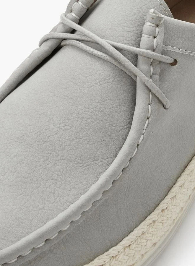 Peppermint Grey Men Lace-Up Espadrilles