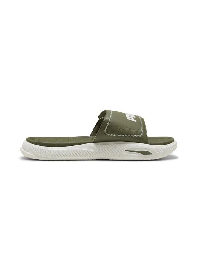Puma Unisex Casual SoftridePro 24 V Slides Loden Green Warm White
