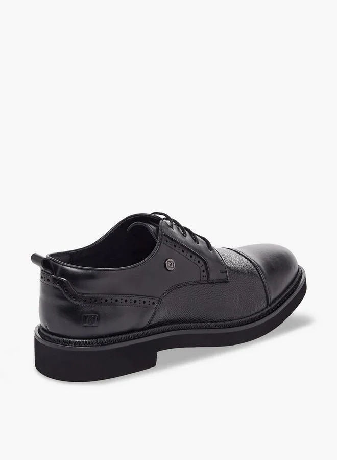 Duchini Men Formal Lace-Up Leather Derby Shoes