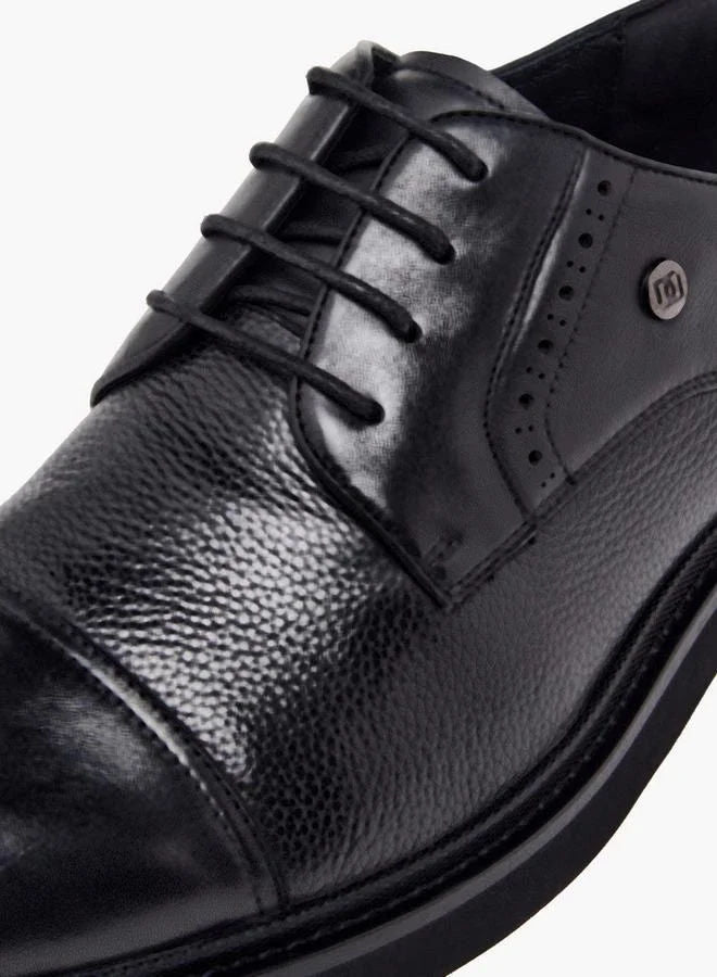 Duchini Men Formal Lace-Up Leather Derby Shoes