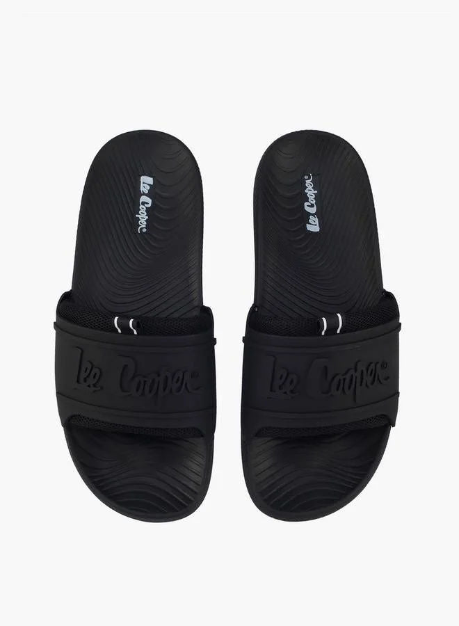 Lee Cooper Men Embossed Slides Black