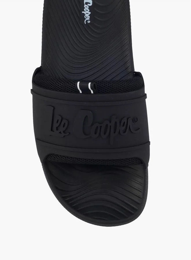 Lee Cooper Men Embossed Slides Black