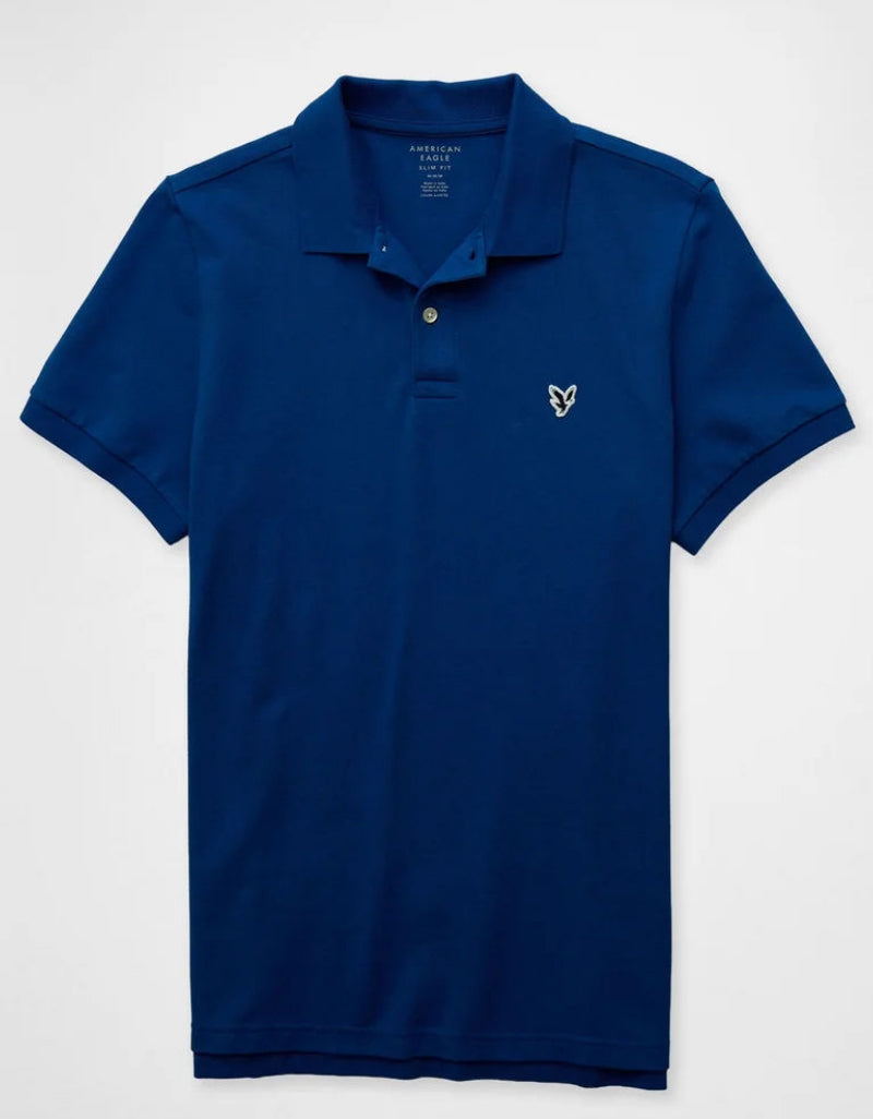 American Eagle AE Slim Flex Polo Shirt Men Stretch